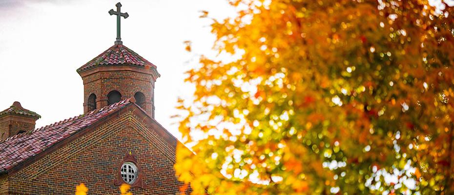 Bell tower in fall